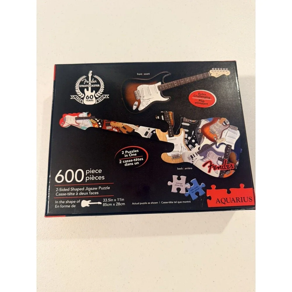 FENDER STRATOCASTER Guitar 60 Years 600 Pc Jigsaw Puzzle Aquarius Games SEALED